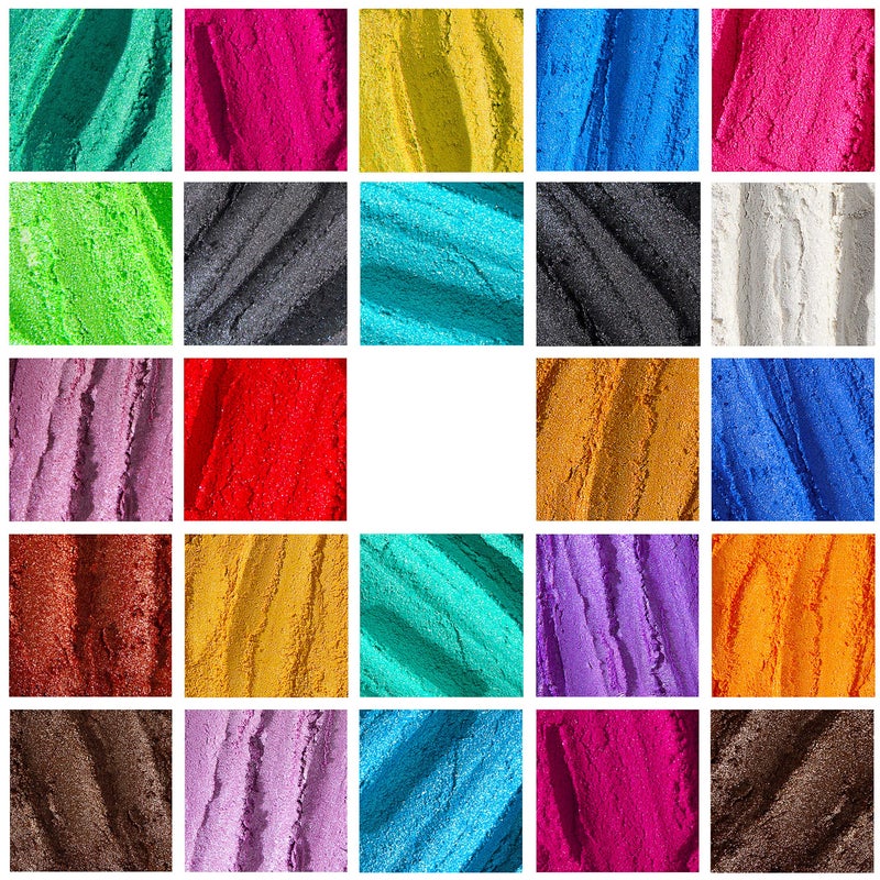 TECHAROOZ Mica Powder 24 Color Shake Jars Set - Cosmetic Grade Mica Pigment Powder for Soap Making  Epoxy Resin  Lip Gloss  Nails  Bath Bombs  Slime (10g per jar) - Image 2